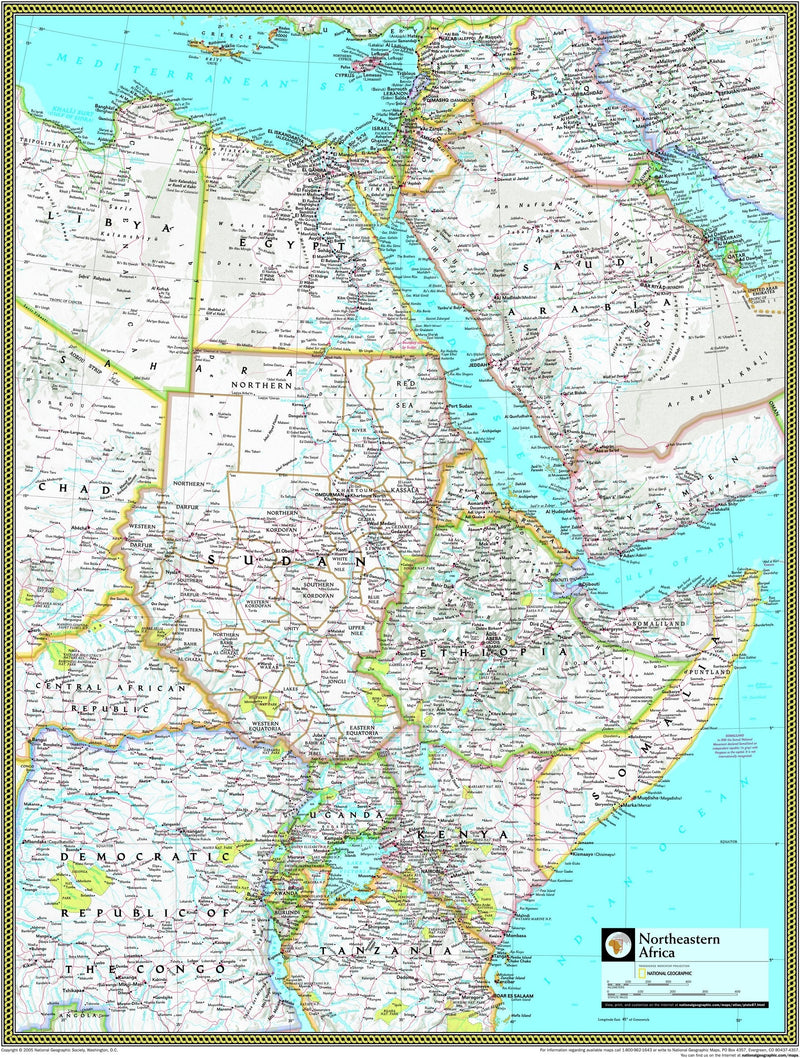 National Geographic Northeastern Africa Wall Map Maps.com