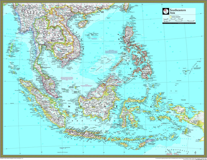 Southeast Asia Overview National Geographic Southeast Asia Wall Map | Map Geek.com