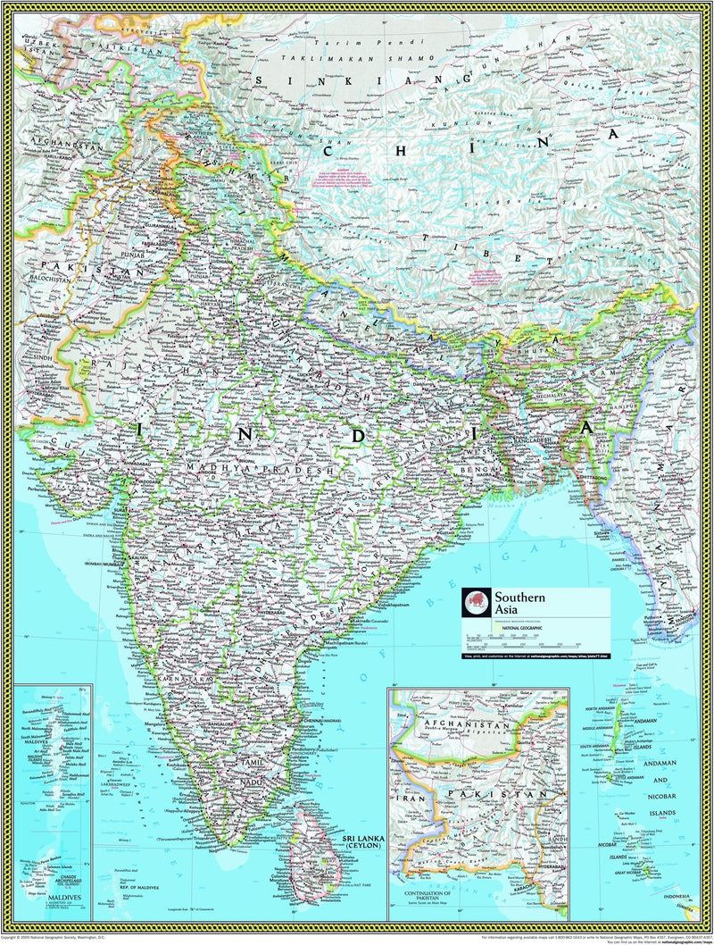 National Geographic Southern Asia Wall Map Maps.com