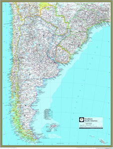 National Geographic Southern South America Wall Map