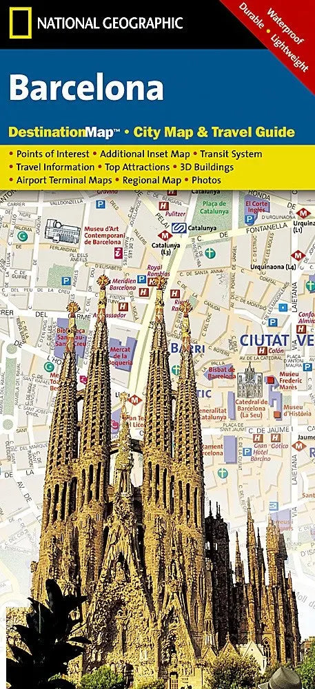 National Geographic Barcelona, Spain Destination Map Eastview