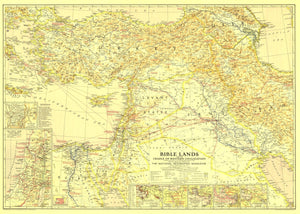 Bible Lands, And The Cradle Of Western Civilization Map 1938