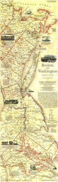 Boston To Washington Circa 1830 Map Maps.com