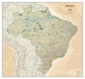 National Geographic Brazil Executive Wall Map