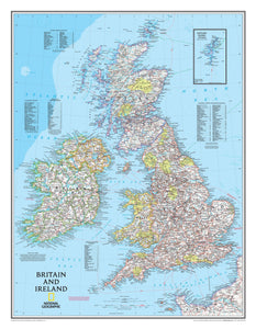 National Geographic British Isles Wall Map: Britain and Ireland