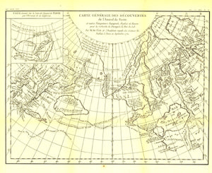 Carte Generale Des Decouvertes De Lamiral De Fonte Map