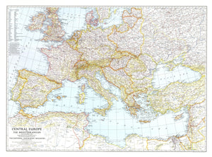 Central Europe And The Mediterranean Map 1939