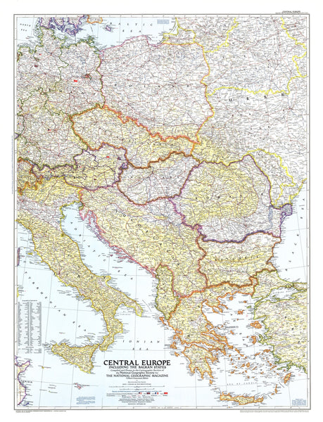 Central Europe Map 1951 Maps.com