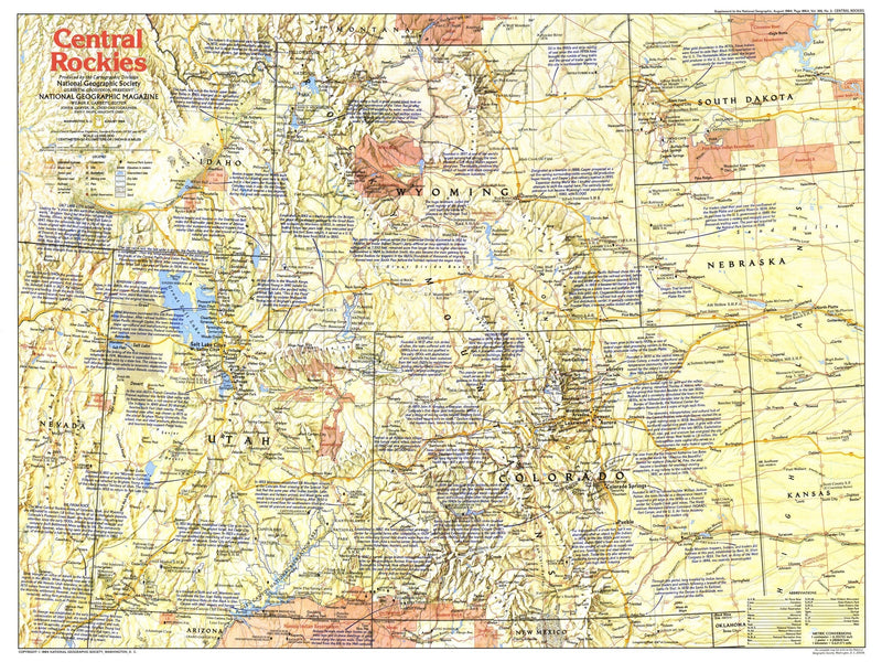 Central Rockies Map 1984 Side 1 Maps.com