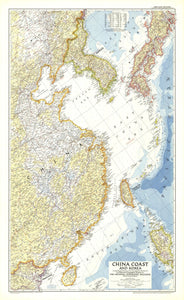 China Coast And Korea Map 1953