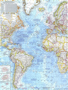 Atlantic Ocean Map 1968