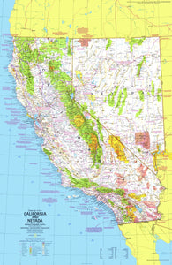California And Nevada Map 1974 Side 1