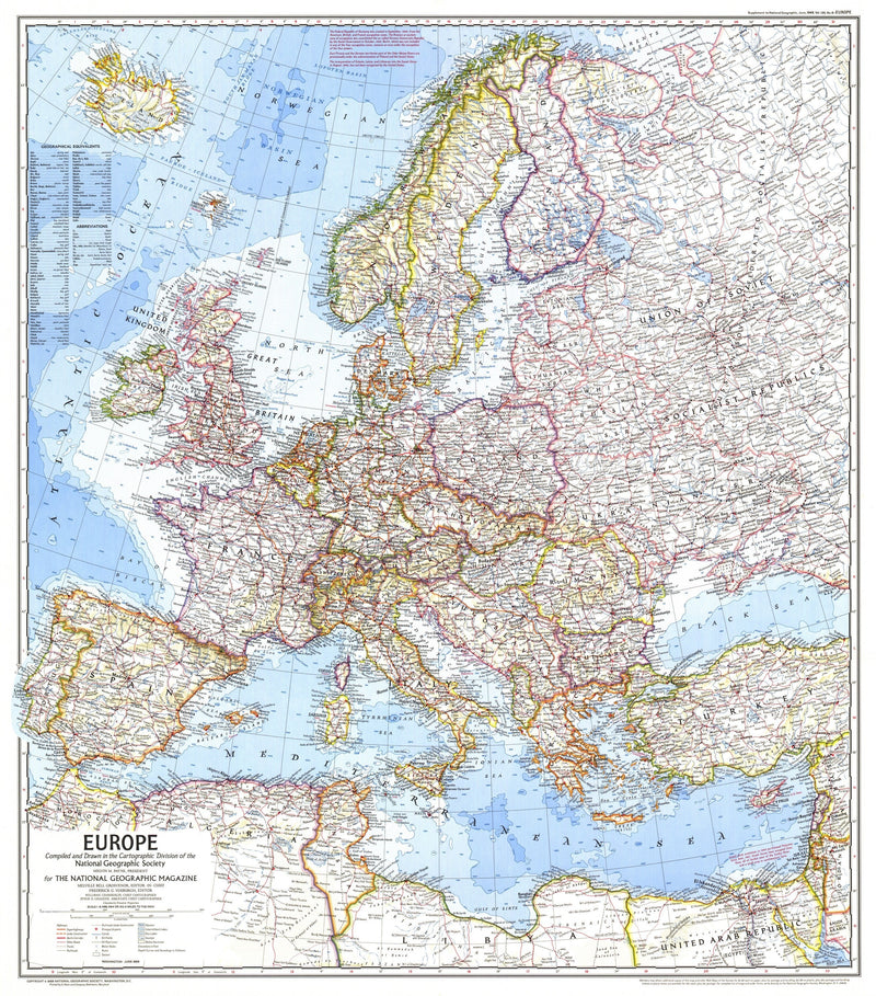 Europe Map 1969 Maps.com