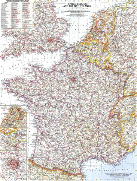 France, Belgium And The Netherlands Map 1960 Maps.com