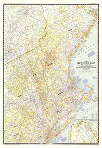 Map of New England with Descriptive Notes 1955