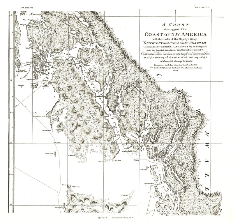 Coast Of Northwest America Map 1899 "Chart 2" Maps.com
