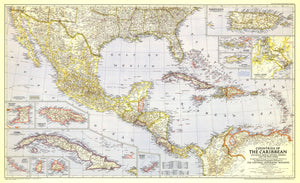 Countries Of The Caribbean Map 1947
