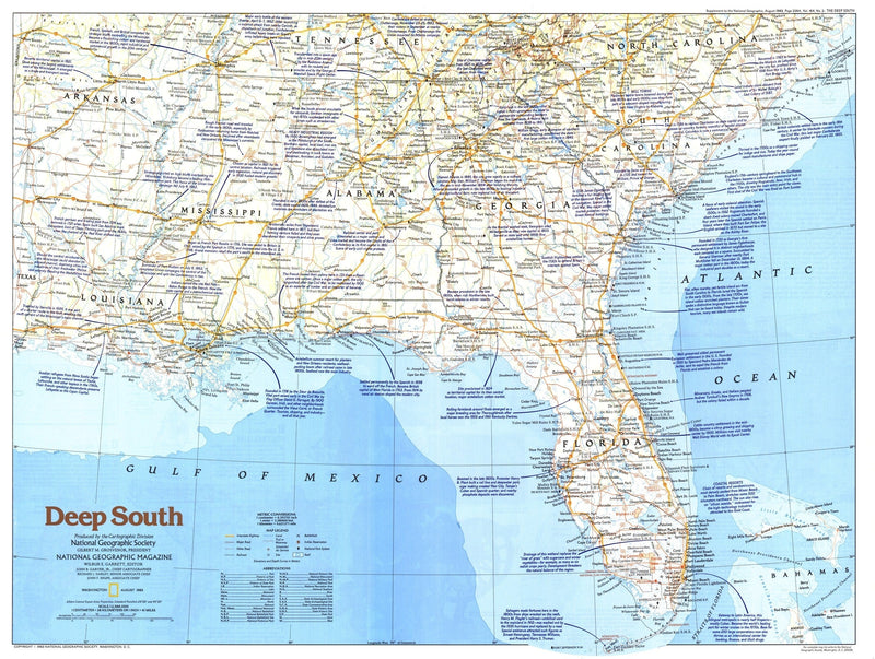 Deep South Map 1983 Side 1 Maps.com