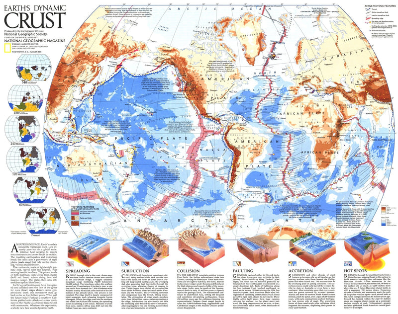 Earths Dynamic Crust Map Maps.com