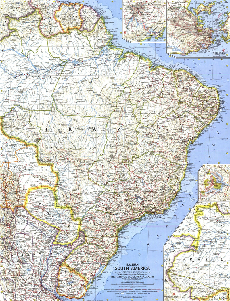 Eastern South America Map 1962 Maps.com