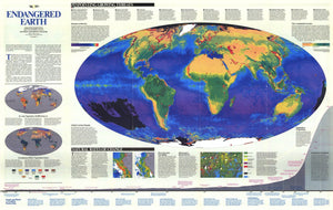 Endangered Earth Map 1988 By National Geographic