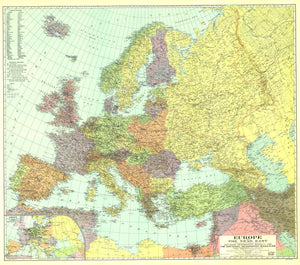 Europe, And The Near East Map 1929