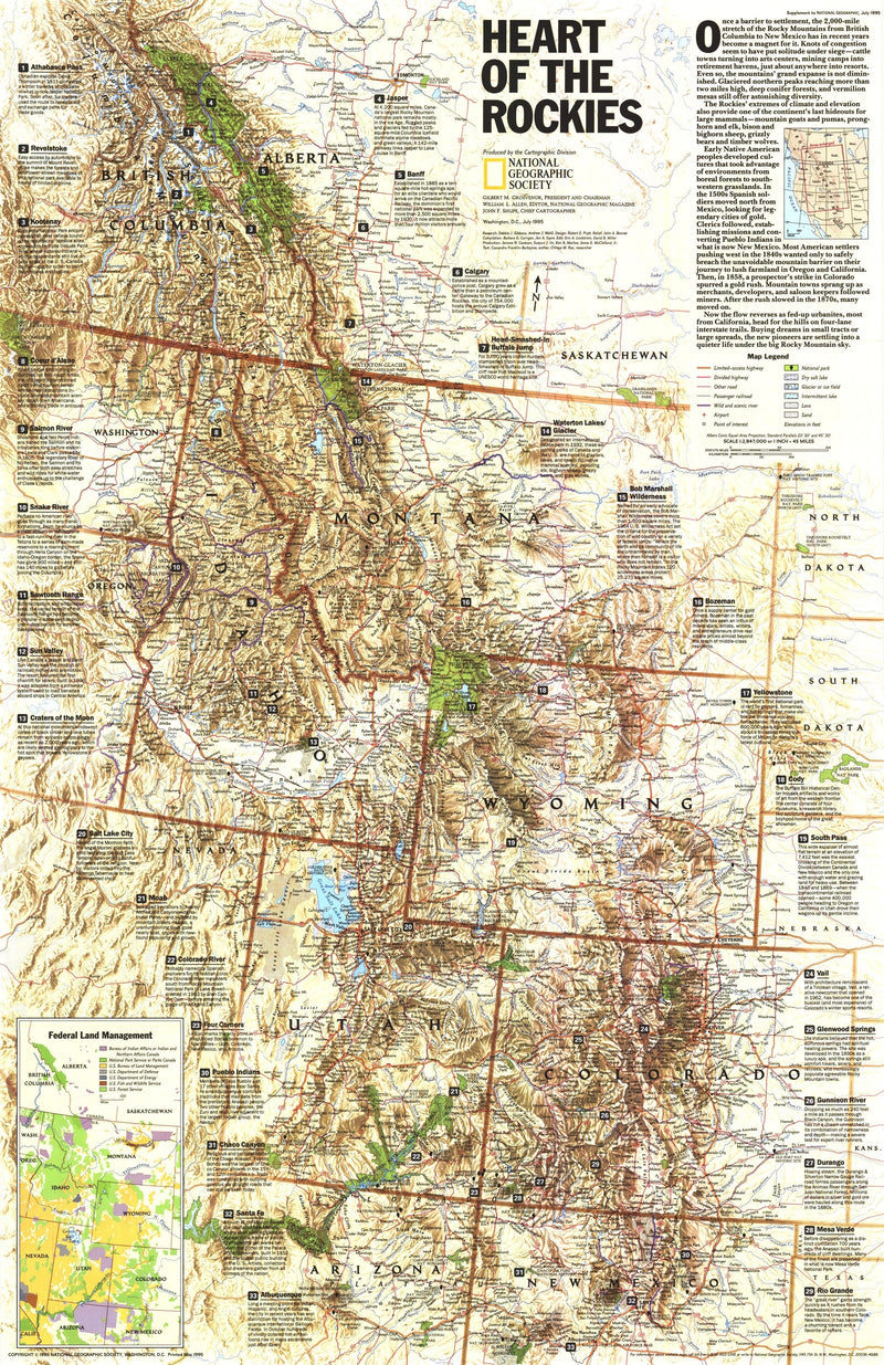 Heart Of The Rockies Map 1995 Maps.com
