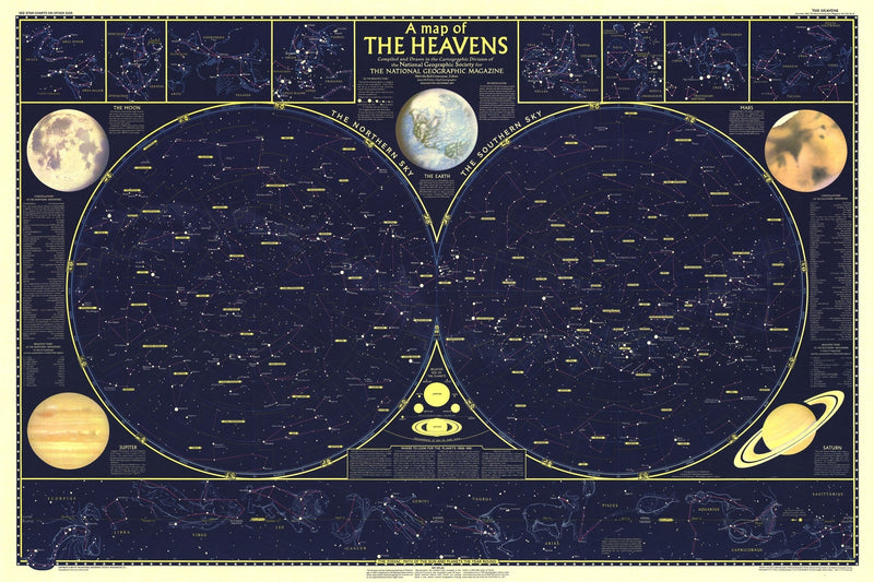 Heavens Map 1957 Side 1 Maps.com