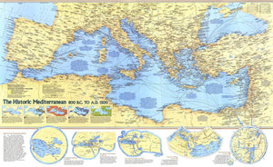 Historic Mediterranean, 800 BC to AD 1500 Map