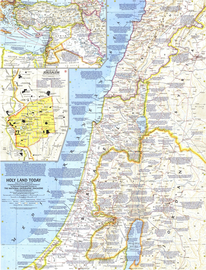 Holy Land Today Map 1963 Maps.com