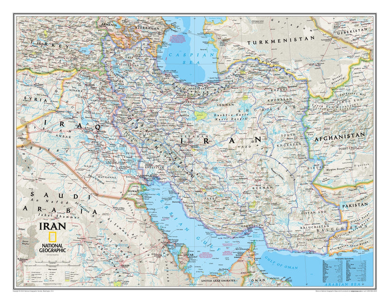 National Geographic Iran Wall Map Maps.com