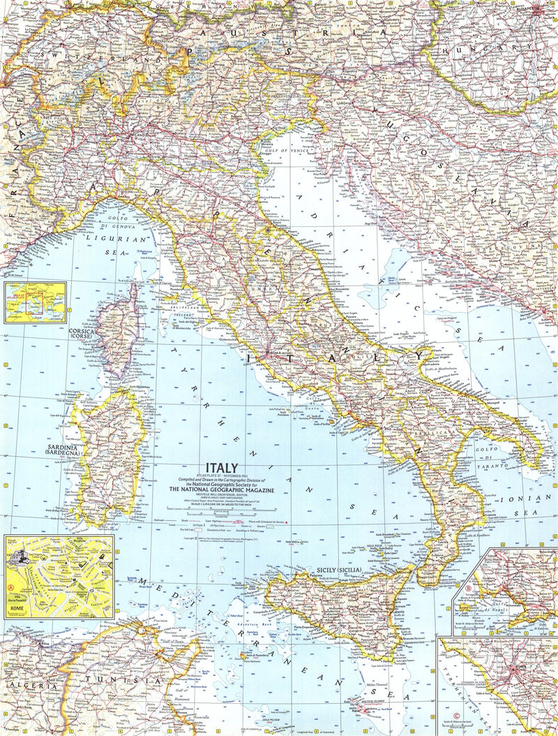Italy Map 1961 Maps.com