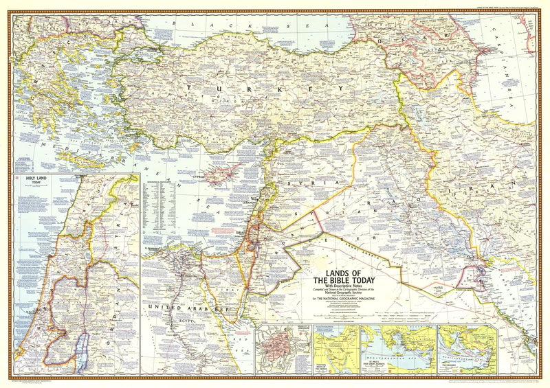 Lands Of The Bible Today Map 1967 Maps.com