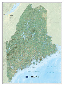 National Geographic Maine Wall Map