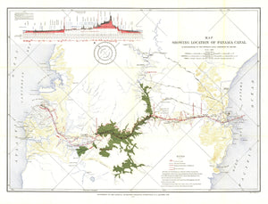 Map Showing Location of Panama Canal 1899-1902
