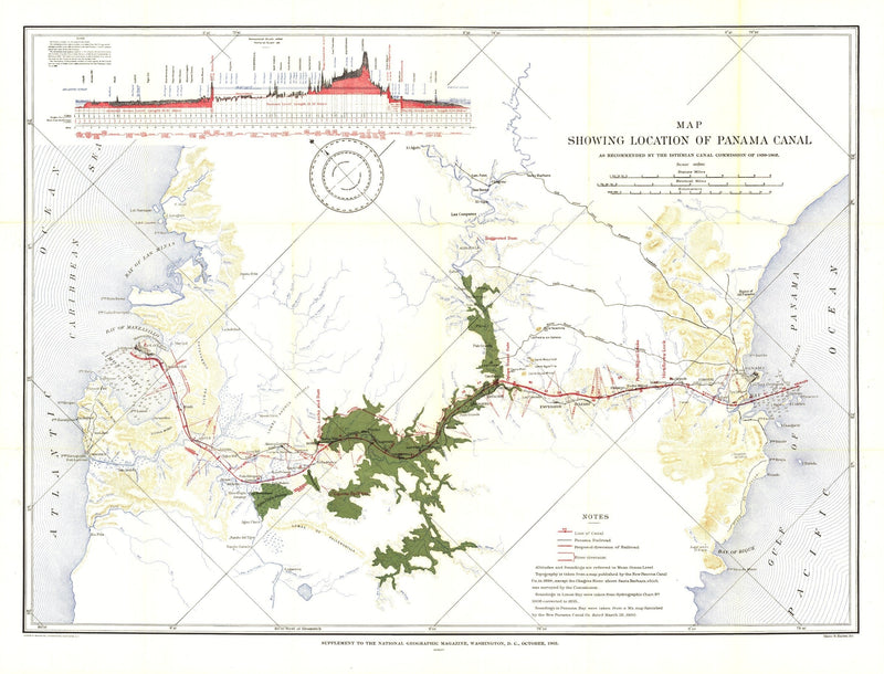 Map Showing Location of Panama Canal 1899-1902 Maps.com