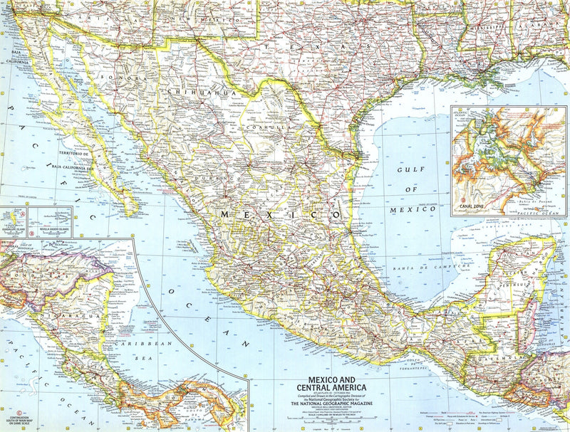 Mexico And Central America Map 1961 Maps.com
