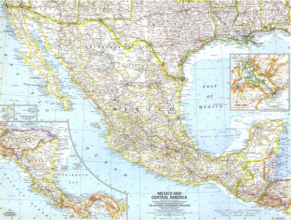 Mexico And Central America Map 1961 Maps.com