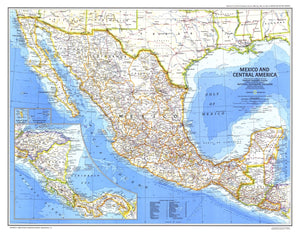 Mexico And Central America Map 1980