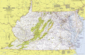 Mid Atlantic States Map 1976