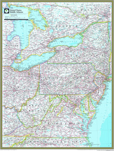 National Geographic Middle Atlantic Wall Map
