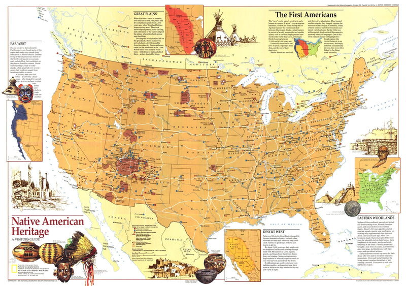Native American Heritage Map 1991 Maps.com