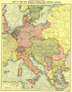 New Balkan States And Central Europe Map 1914