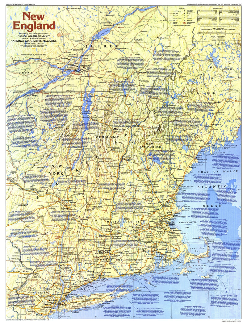 New England Map 1987 Side 1 Maps.com