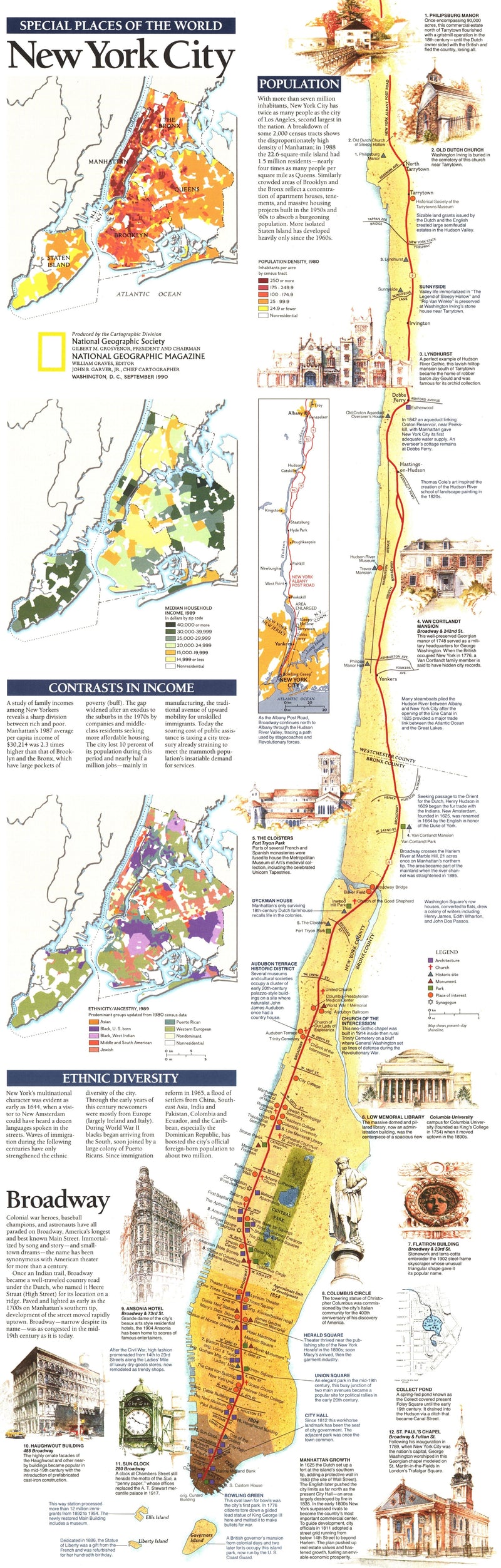 New York City Map 1990 Maps.com