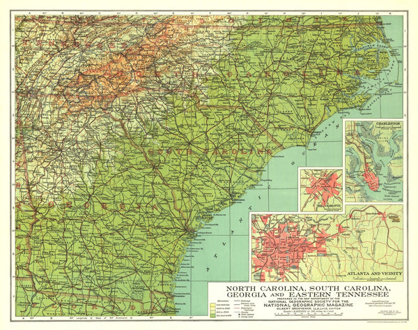 North Carolina, South Carolina, Georgia And Eastern Tennessee Map 1926 Maps.com