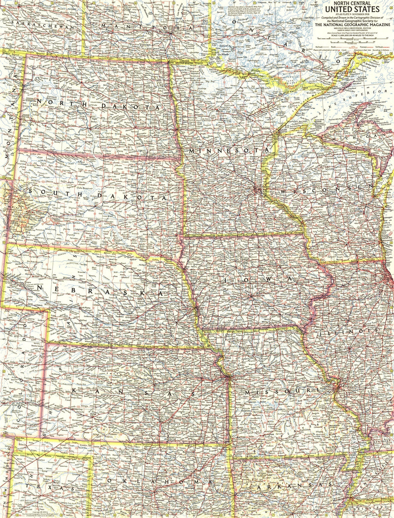 North Central United States Map 1958 Maps.com