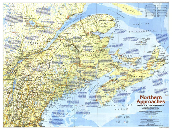 Northern Approaches Maine to the Maritimes Map 1985 Side 1 Maps.com