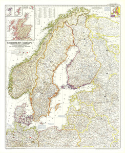 Northern Europe Map 1954