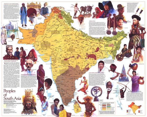 Peoples Of South Asia Map 1984 Maps.com